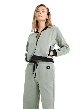 Blackspade Kadın Yeşil Tek Sweatshirt 60480 