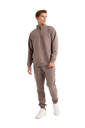 Blackspade Erkek Vizon Sweatshirt 40620 