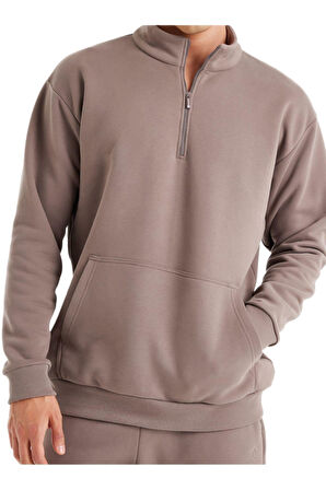 Blackspade Erkek Vizon Sweatshirt 40620 