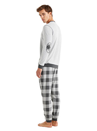 Blackspade 40603 Uzun Kollu Bisiklet Yaka Erkek Pijama Takımı GRİ