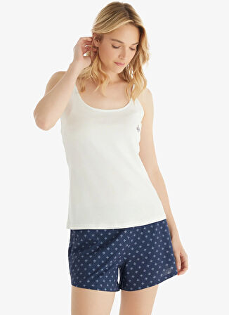 Blackspade Yuvarlak Yaka Düz Krem Kadın Pijama Takımı 51840