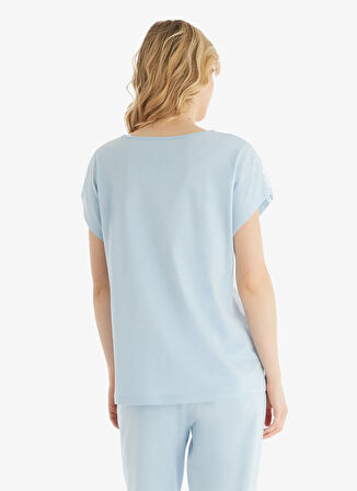 Blackspade Yuvarlak Yaka Düz Mavi Kadın Pijama Takımı 51846