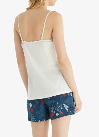 Blackspade V Yaka Düz Krem Kadın Pijama Takımı 51848