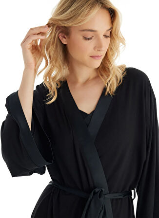 Blackspade Düz Siyah Kadın Sabahlık 51800