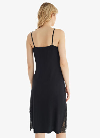 Blackspade Düz Siyah Kadın Gecelik 51801
