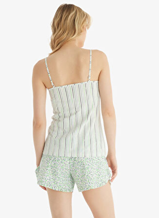Blackspade V Yaka Baskılı Ekru Kadın Pijama Takımı 51806