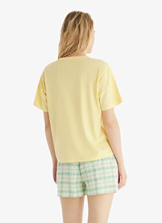 Blackspade Yuvarlak Yaka Düz Sarı Kadın T-Shirt 60547