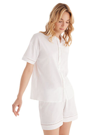 Blackspade Kadın Beyaz Şort Takım 51861 