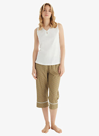 Blackspade V Yaka Düz Beyaz Kadın Pijama Takımı 51864