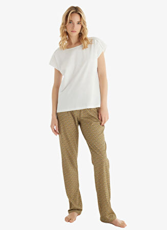 Blackspade Yuvarlak Yaka Düz Beyaz Kadın Pijama Takımı 51865