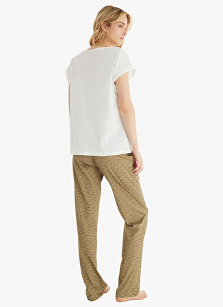Blackspade Yuvarlak Yaka Düz Beyaz Kadın Pijama Takımı 51865