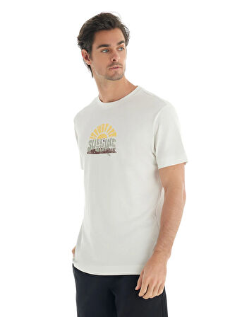 Blackspade Yuvarlak Yaka Düz Krem Erkek T-Shirt 40732