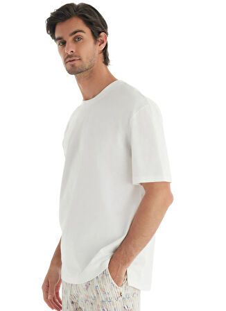 Blackspade Yuvarlak Yaka Düz Beyaz Erkek T-Shirt 40744