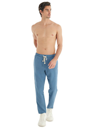 Mavi Erkek Normal Bel Normal Kalıp Pijama Alt 40740