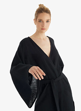 Blackspade Düz Siyah Kadın Kaftan 10743