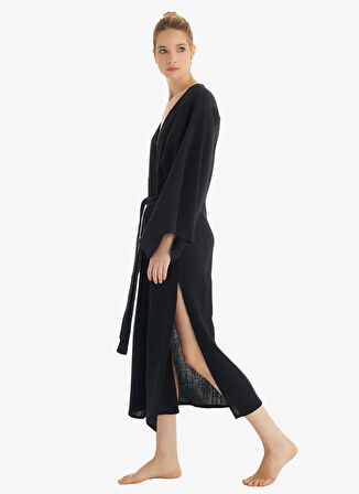 Blackspade Düz Siyah Kadın Kaftan 10743