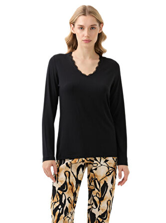 Blackspade Kadın Siyah Uzun Kol Pijama Takımı 51927