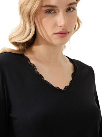 Blackspade Kadın Siyah Uzun Kol Pijama Takımı 51927