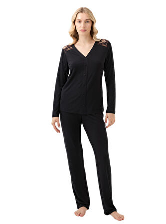 Blackspade Kadın Siyah Pijama Takımı 51902 