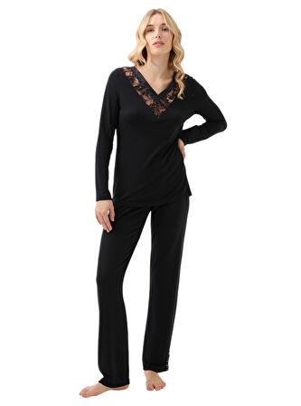 Blackspade Kadın Siyah Pijama Takımı 51903 
