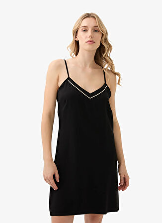 Blackspade Düz Siyah Kadın Gecelik 51909