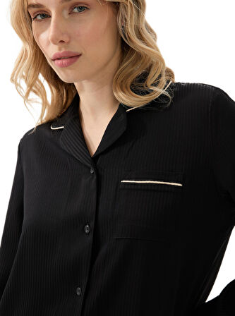 Blackspade Kadın Siyah Uzun Kol Pijama Takımı 51910 