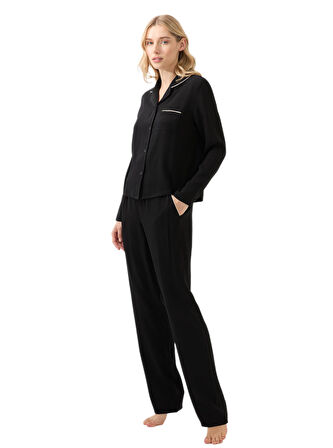 Blackspade Kadın Siyah Uzun Kol Pijama Takımı 51910 