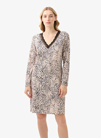 Blackspade Baskılı Pudra Kadın Gecelik 51916