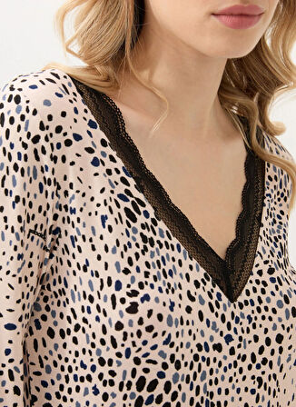 Blackspade Baskılı Pudra Kadın Gecelik 51916