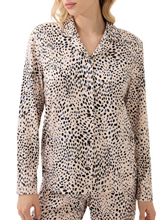 Blackspade Kadın Krem Uzun Kol Pijama Takımı 51918 