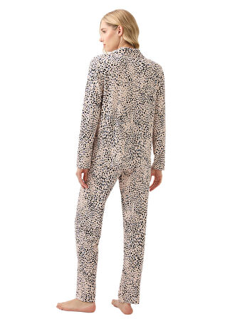 Blackspade Kadın Krem Uzun Kol Pijama Takımı 51918 