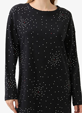 Blackspade Baskılı Siyah Kadın Gecelik 51946