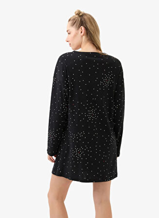 Blackspade Baskılı Siyah Kadın Gecelik 51946