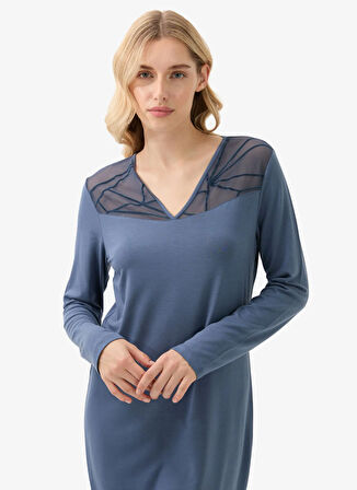 Blackspade Düz Gece Mavisi Kadın Gecelik 51929