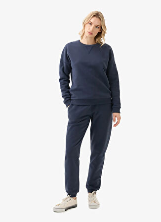 Blackspade Yuvarlak Yaka Düz Lacivert Kadın Sweatshırt 60604