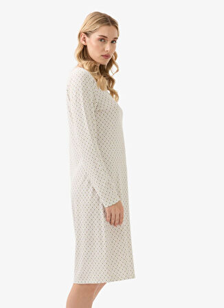 Blackspade Baskılı Ekru Kadın Gecelik 51961