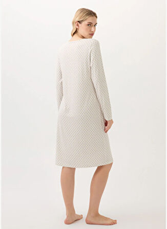 Blackspade Baskılı Ekru Kadın Gecelik 51961