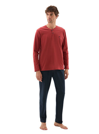 Blackspade Erkek Mürdüm Uzun Kol Pijama Takımı 40787 