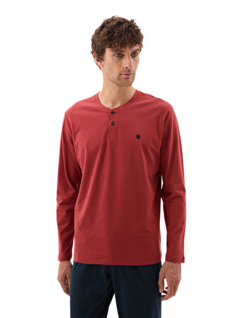 Blackspade Erkek Mürdüm Uzun Kol Pijama Takımı 40787 