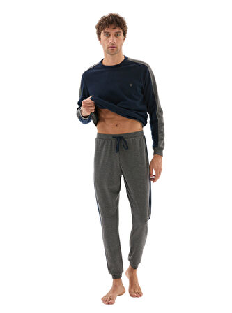 Blackspade Erkek Lacivert Uzun Kol Pijama Takımı 40802 