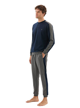 Blackspade Erkek Lacivert Uzun Kol Pijama Takımı 40802 