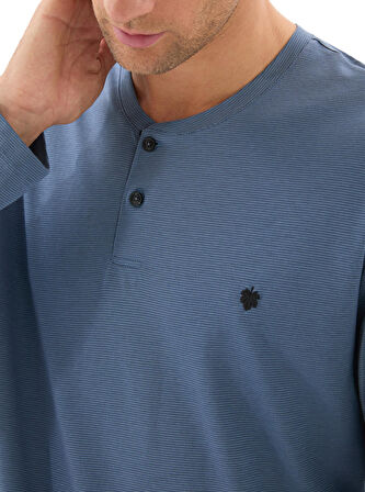 Blackspade Erkek Mavi Uzun Kol Pijama Takımı 40781 