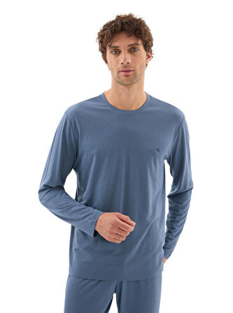 Blackspade Erkek Mavi Uzun Kol Pijama Takımı 40784 