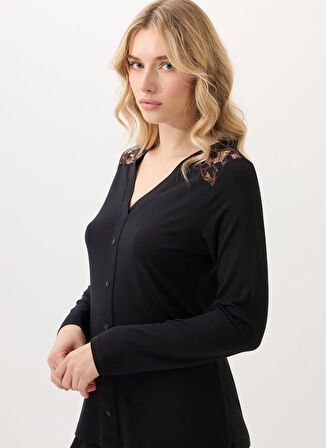 Blackspade V Yaka Düz Siyah Pijama Takımı 51902