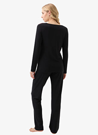 Blackspade V Yaka Düz Siyah Pijama Takımı 51902