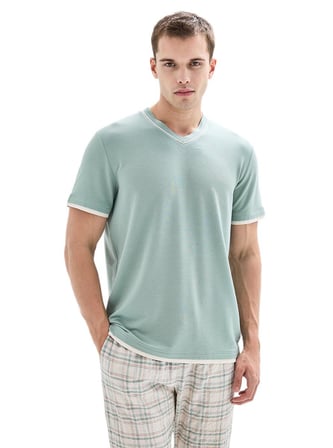 Blackspade Erkek Yeşil Kısa Kol Pijama Takımı 40887