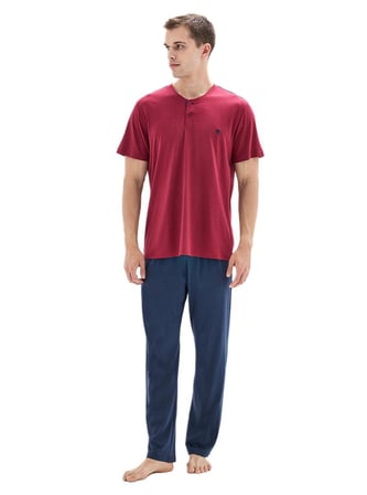 Blackspade Erkek Kırmızı Kısa Kol 3'lü Pijama Takımı 40878