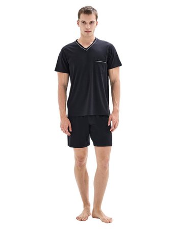Blackspade Erkek Siyah Kısa Kol 3'lü Pijama Takımı 40871
