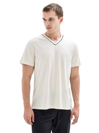 Blackspade Erkek Bej Kısa Kol Kapri Pijama Takımı 40873
