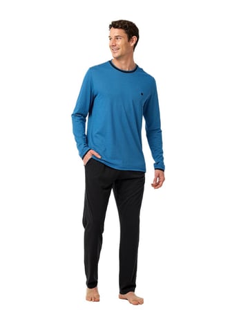 Blackspade Erkek Mavi Uzun Kol Pijama Takım 40976 